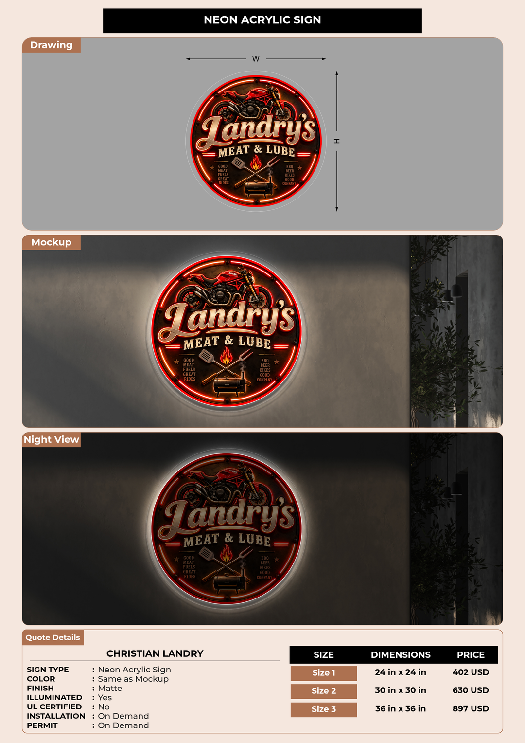 CUSTOM MOCKUP SIGN FOR Christian  Landry