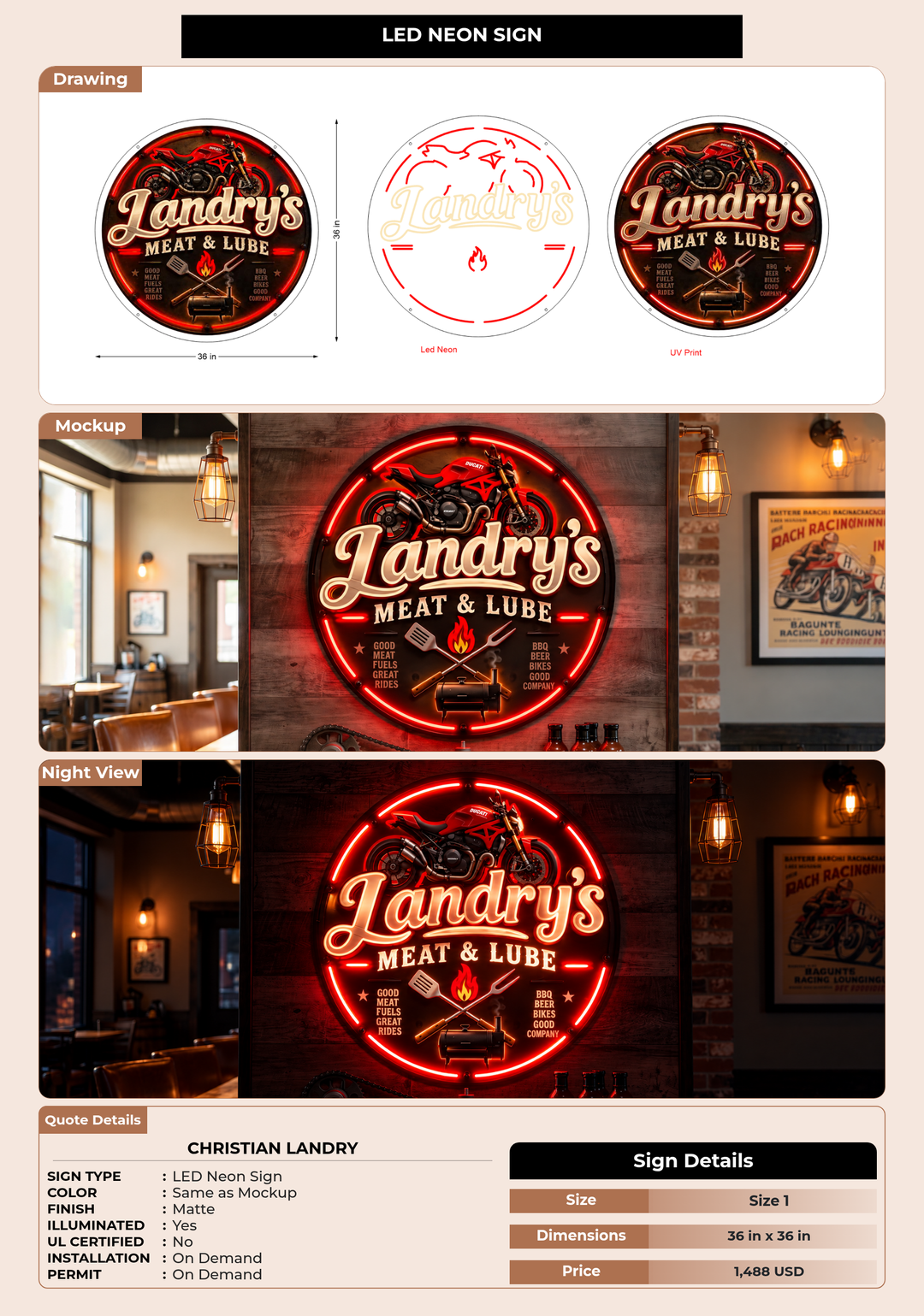 CUSTOM MOCKUP SIGN FOR Christian  Landry