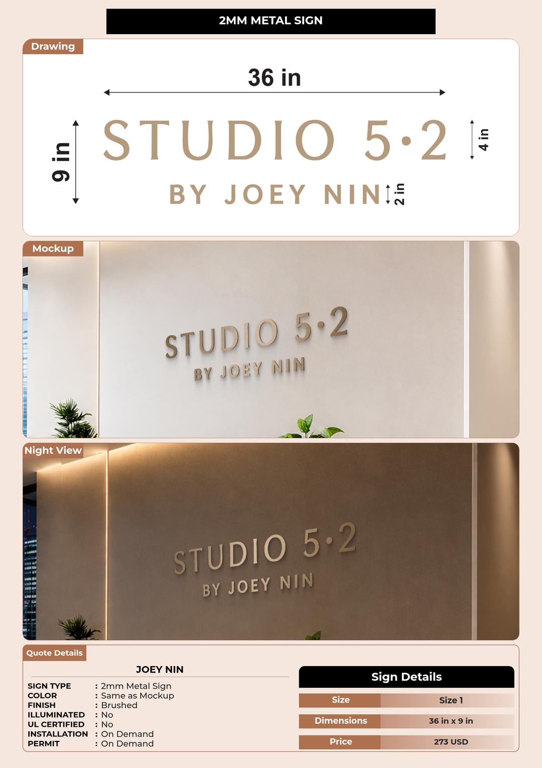 CUSTOM MOCKUP SIGN FOR Joey nin