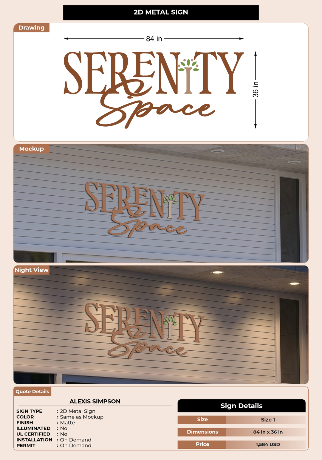 CUSTOM MOCKUP SIGN FOR Alexis Simpson