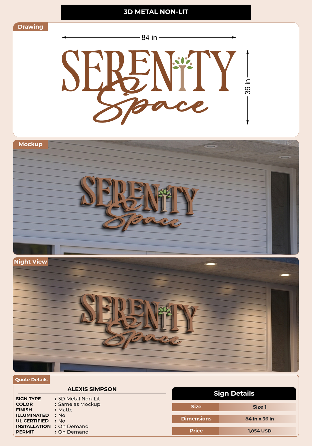 CUSTOM MOCKUP SIGN FOR Alexis Simpson