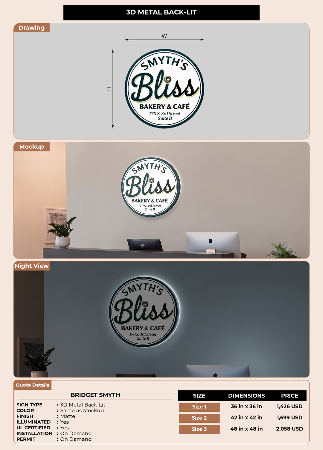 CUSTOM MOCKUP SIGN FOR Bridget Smyth