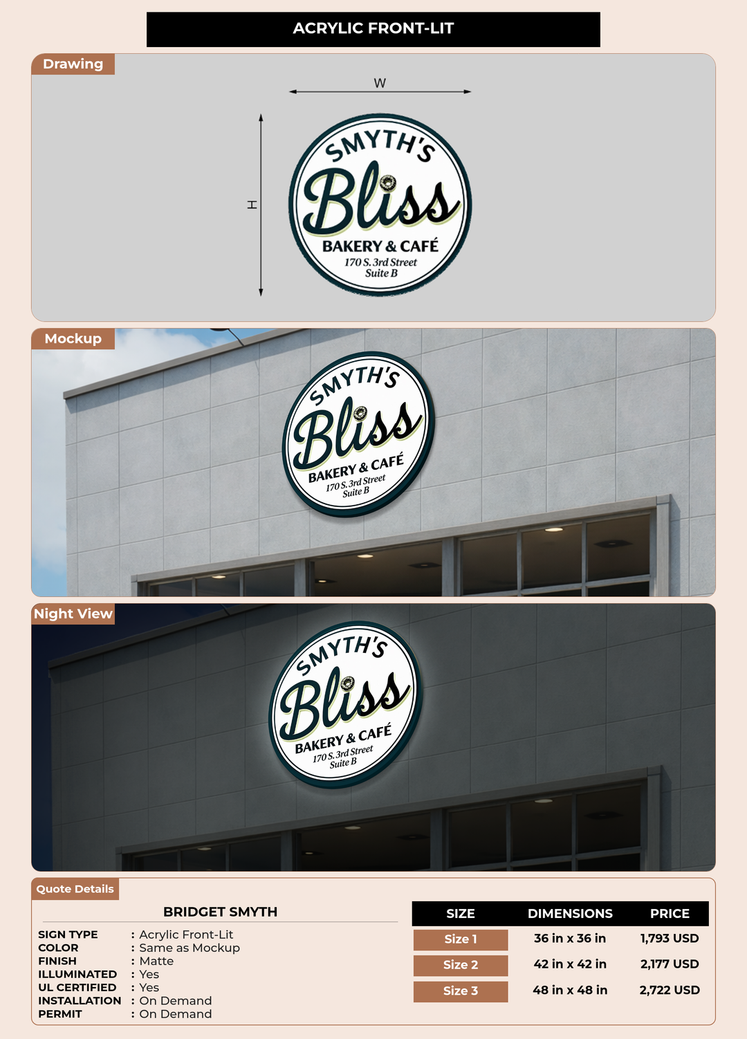 CUSTOM MOCKUP SIGN FOR Bridget Smyth