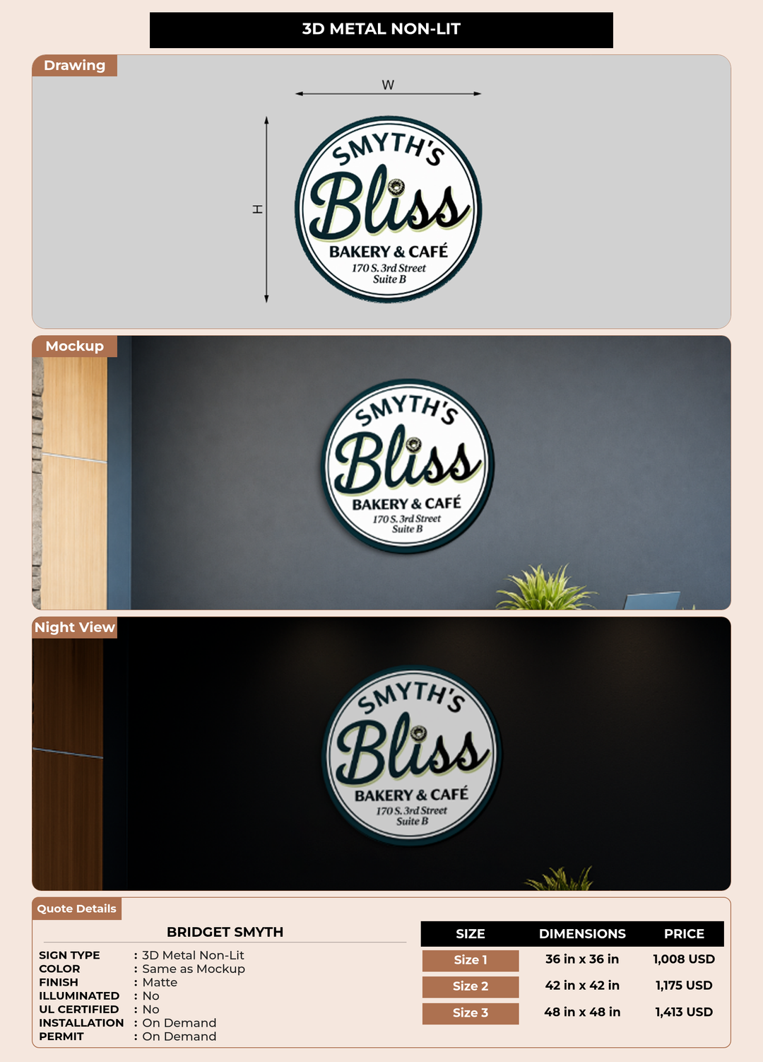 CUSTOM MOCKUP SIGN FOR Bridget Smyth