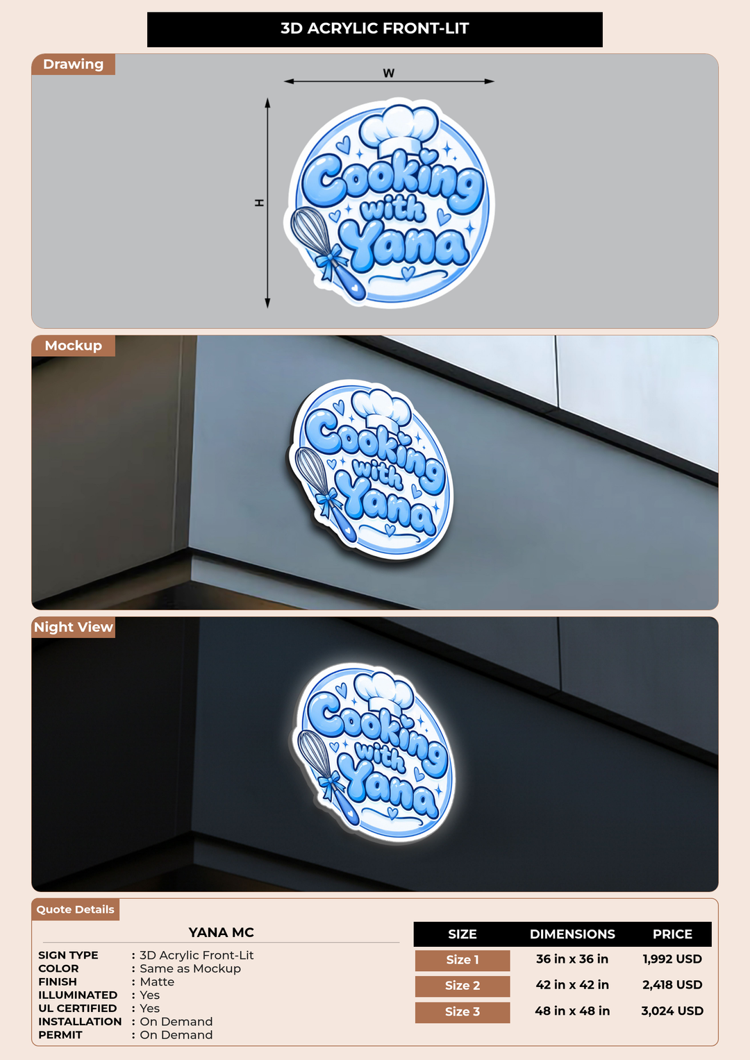 CUSTOM MOCKUP SIGN FOR Yana Mc