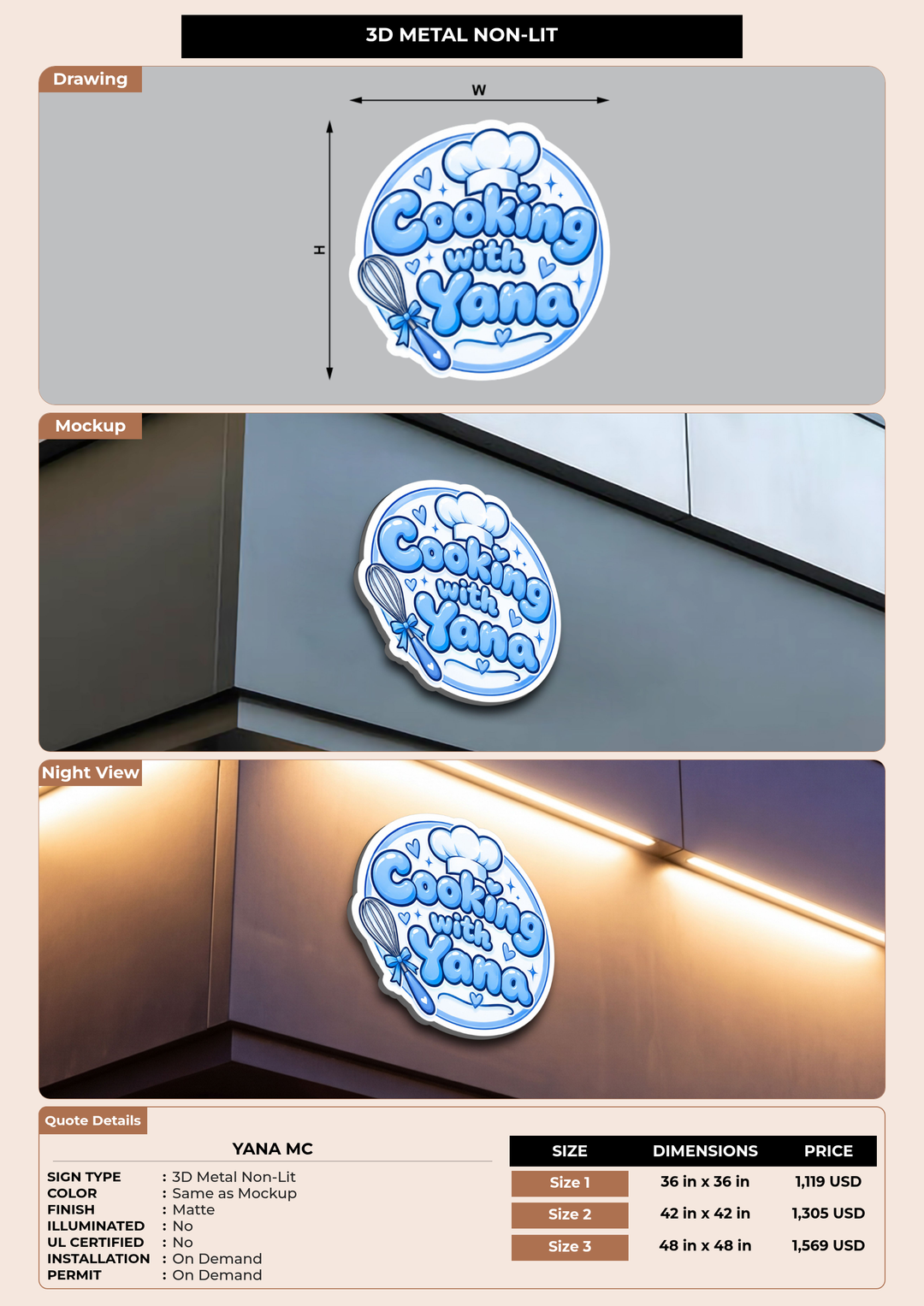 CUSTOM MOCKUP SIGN FOR Yana Mc