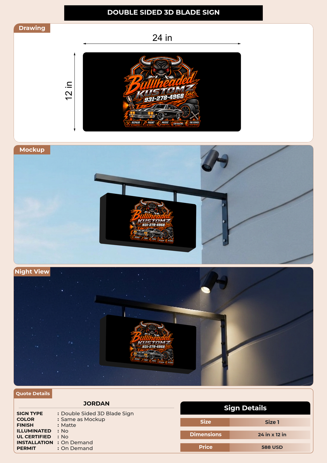 CUSTOM MOCKUP SIGN FOR Jordan