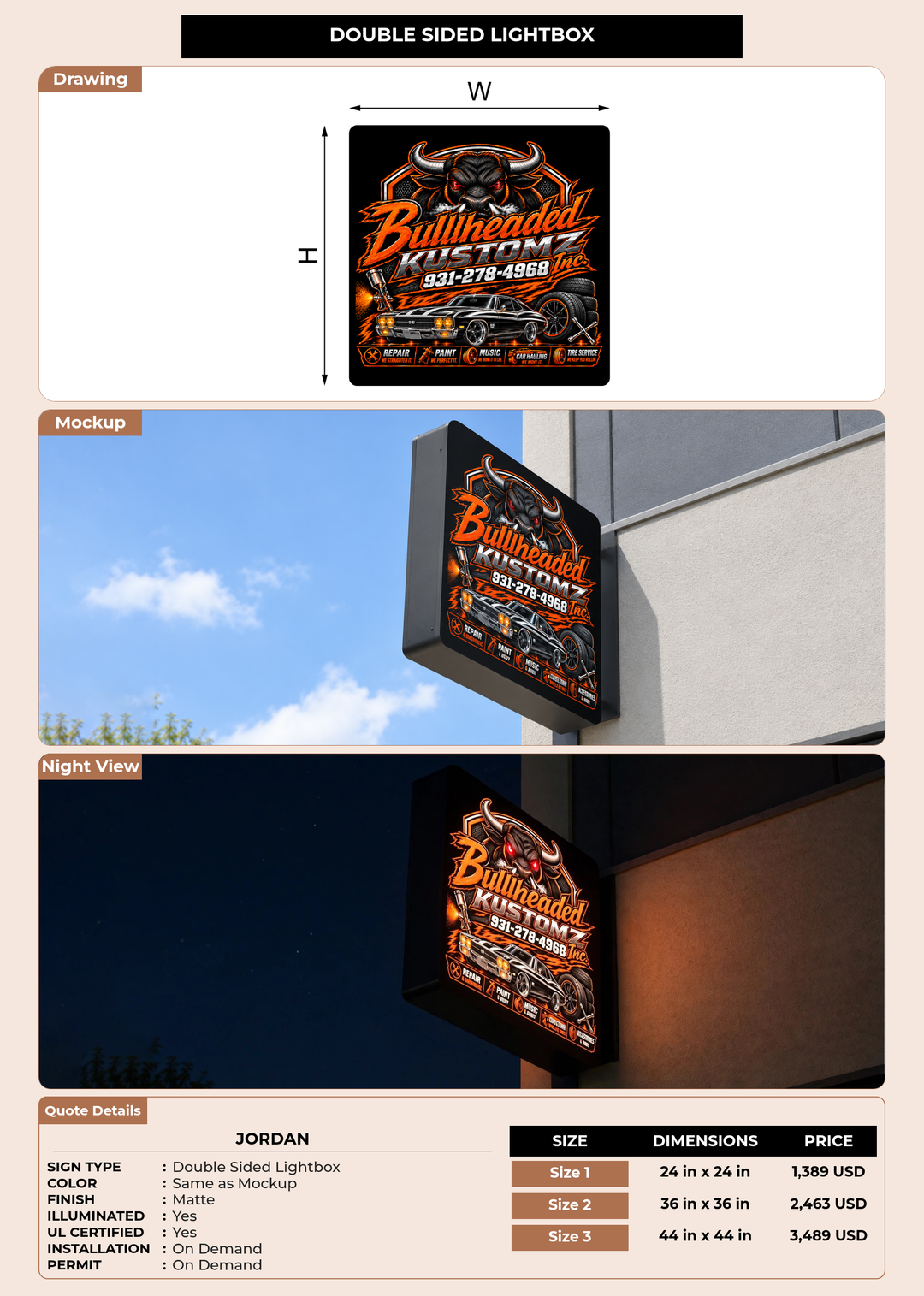 CUSTOM MOCKUP SIGN FOR Jordan