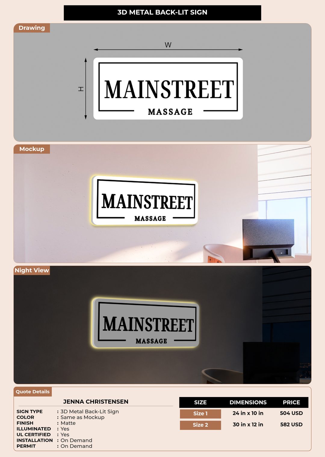 CUSTOM MOCKUP SIGN FOR Jenna Christensen