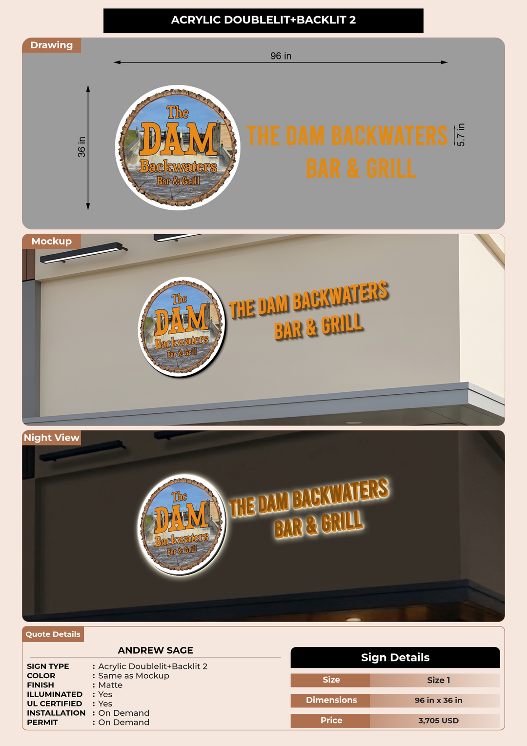 CUSTOM MOCKUP SIGN FOR Andrew Sage