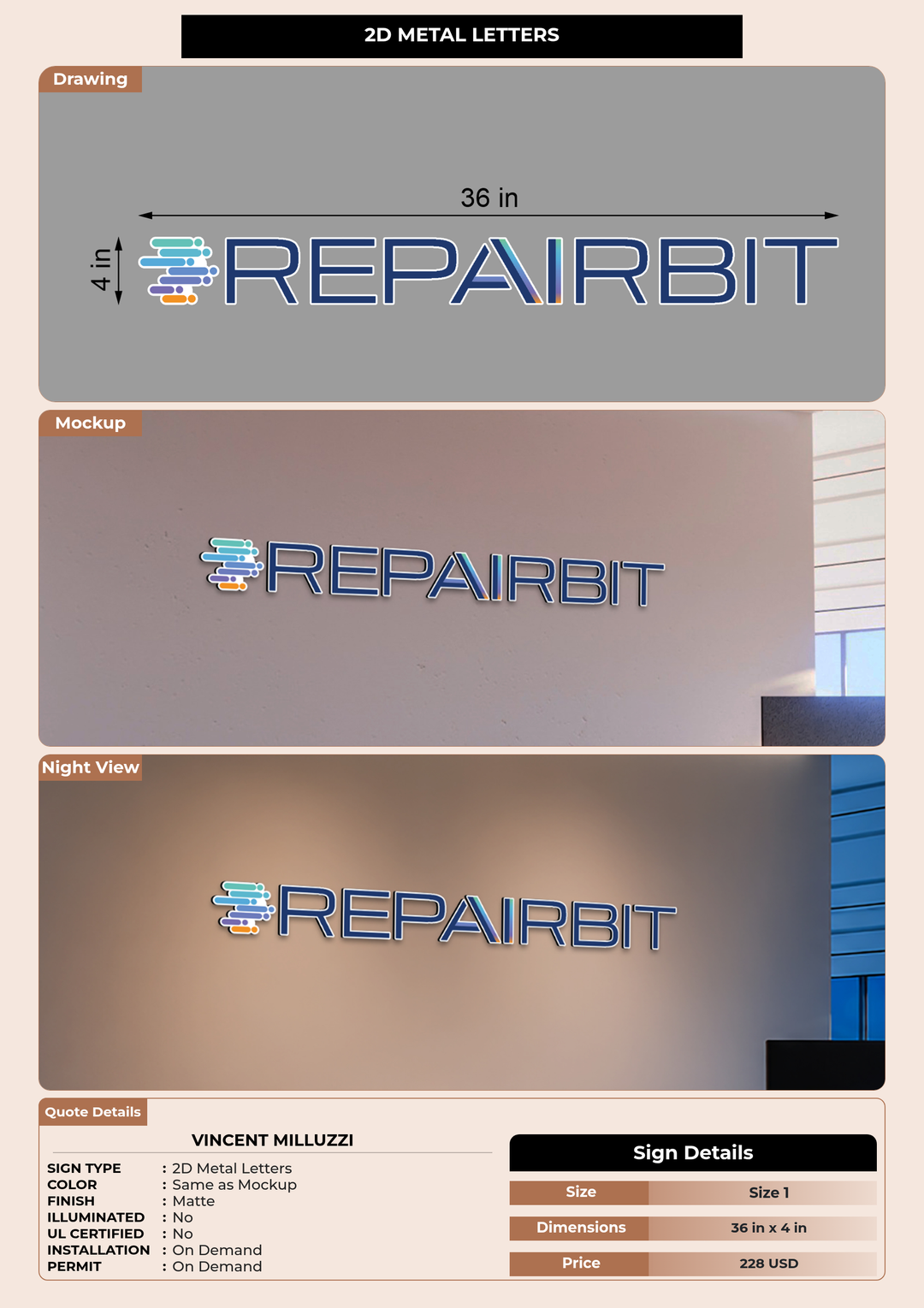 CUSTOM MOCKUP SIGN FOR Vincent Milluzzi
