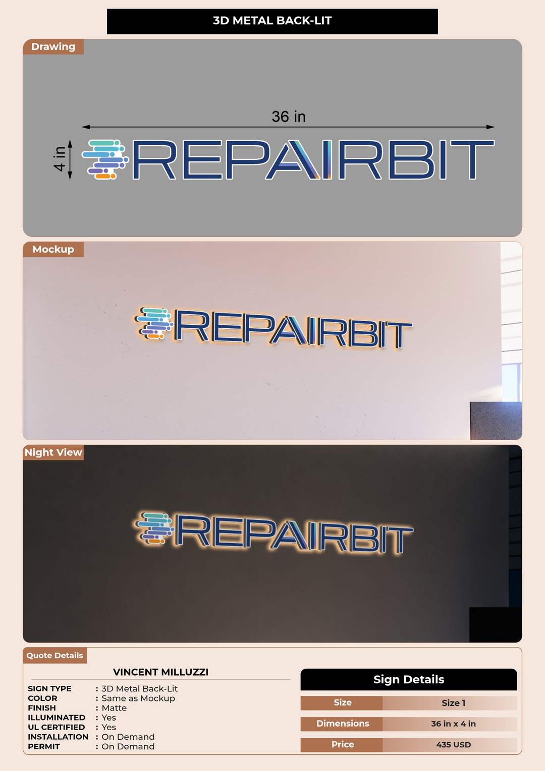 CUSTOM MOCKUP SIGN FOR Vincent Milluzzi