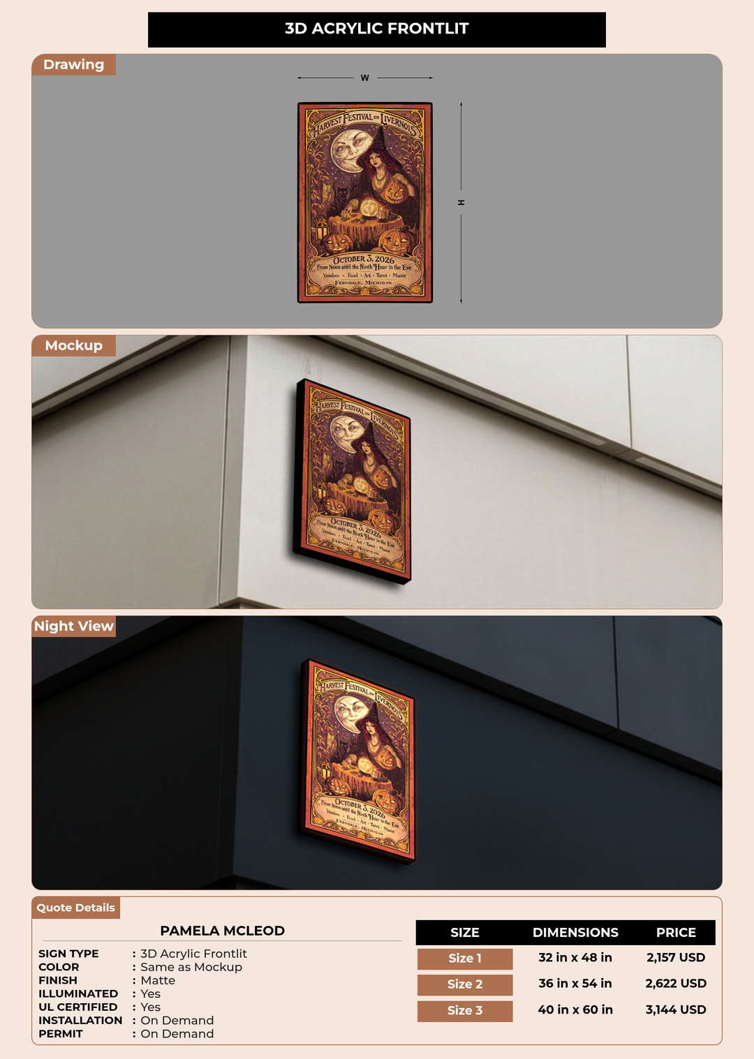 CUSTOM MOCKUP SIGN FOR Pamela Mcleod