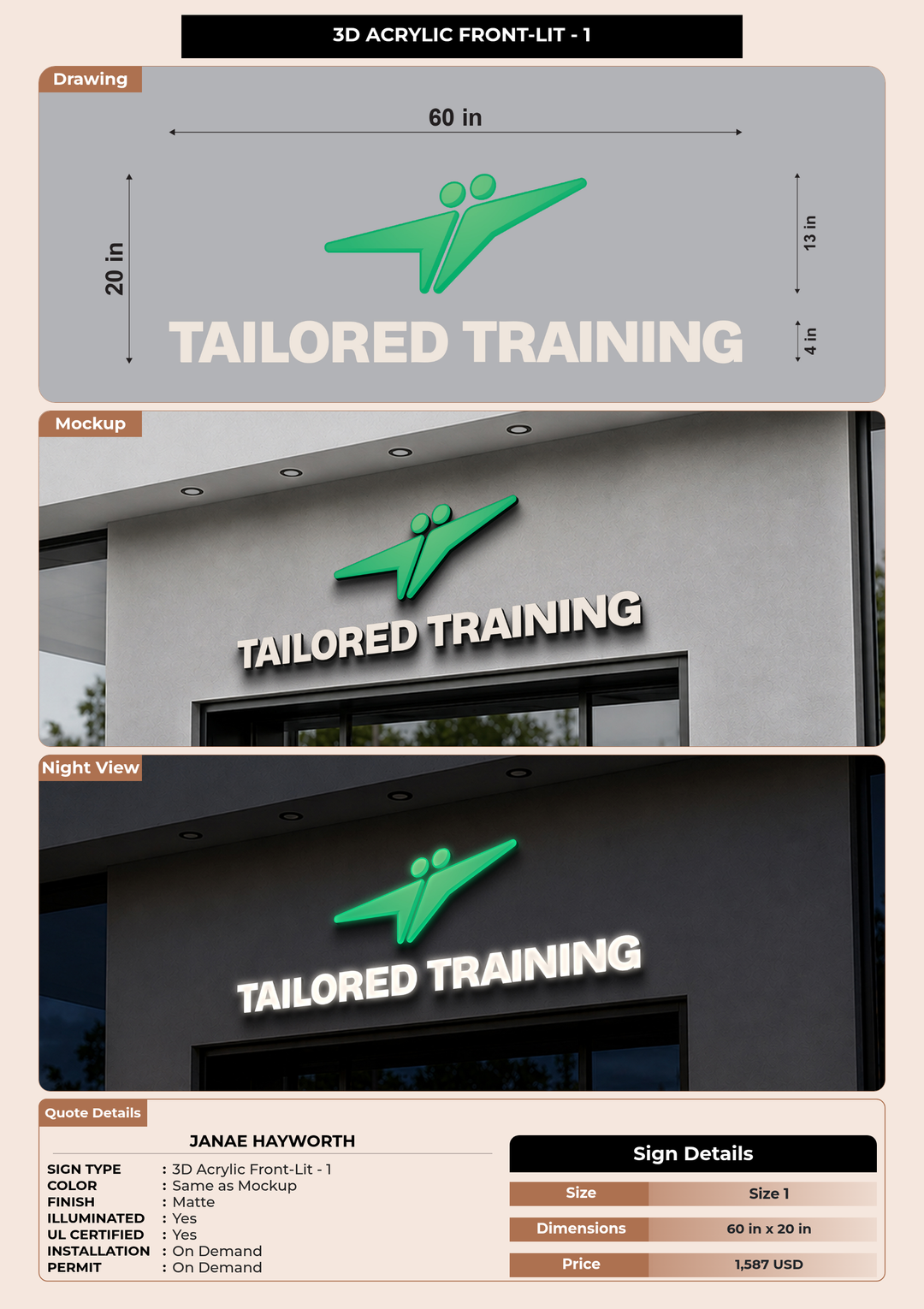 CUSTOM MOCKUP SIGN FOR Janae Hayworth