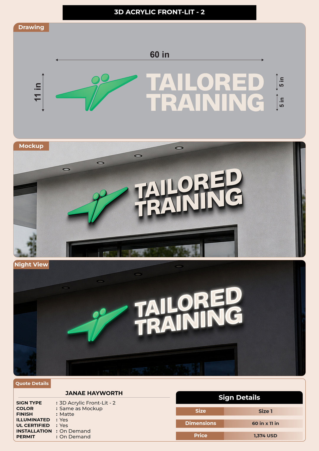 CUSTOM MOCKUP SIGN FOR Janae Hayworth