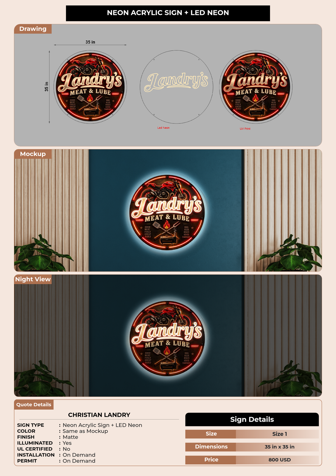 CUSTOM MOCKUP SIGN FOR Christian  Landry