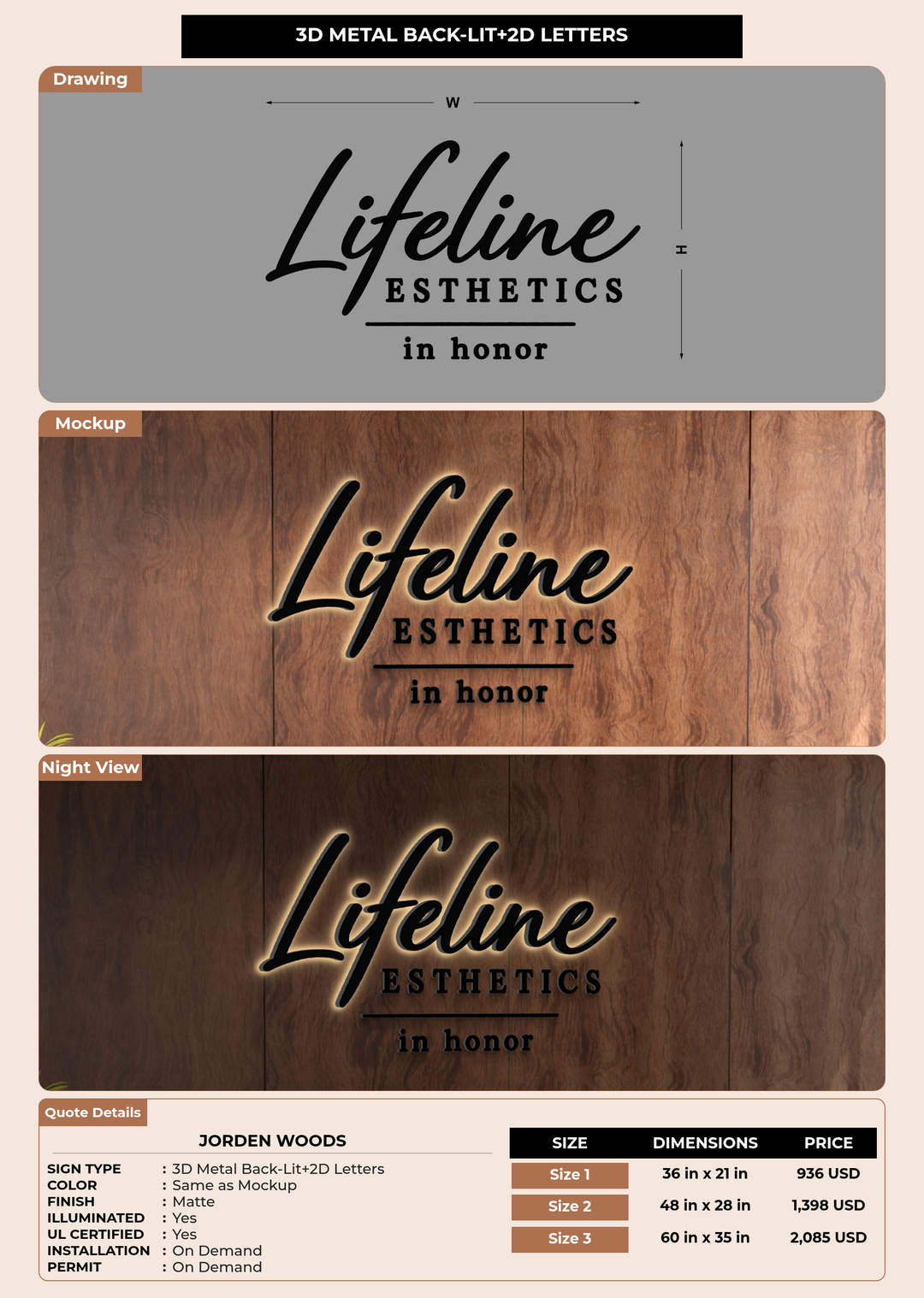 CUSTOM MOCKUP SIGN FOR Jorden woods