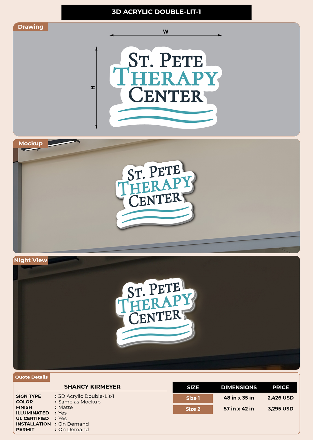 CUSTOM MOCKUP SIGN FOR Shancy Kirmeyer