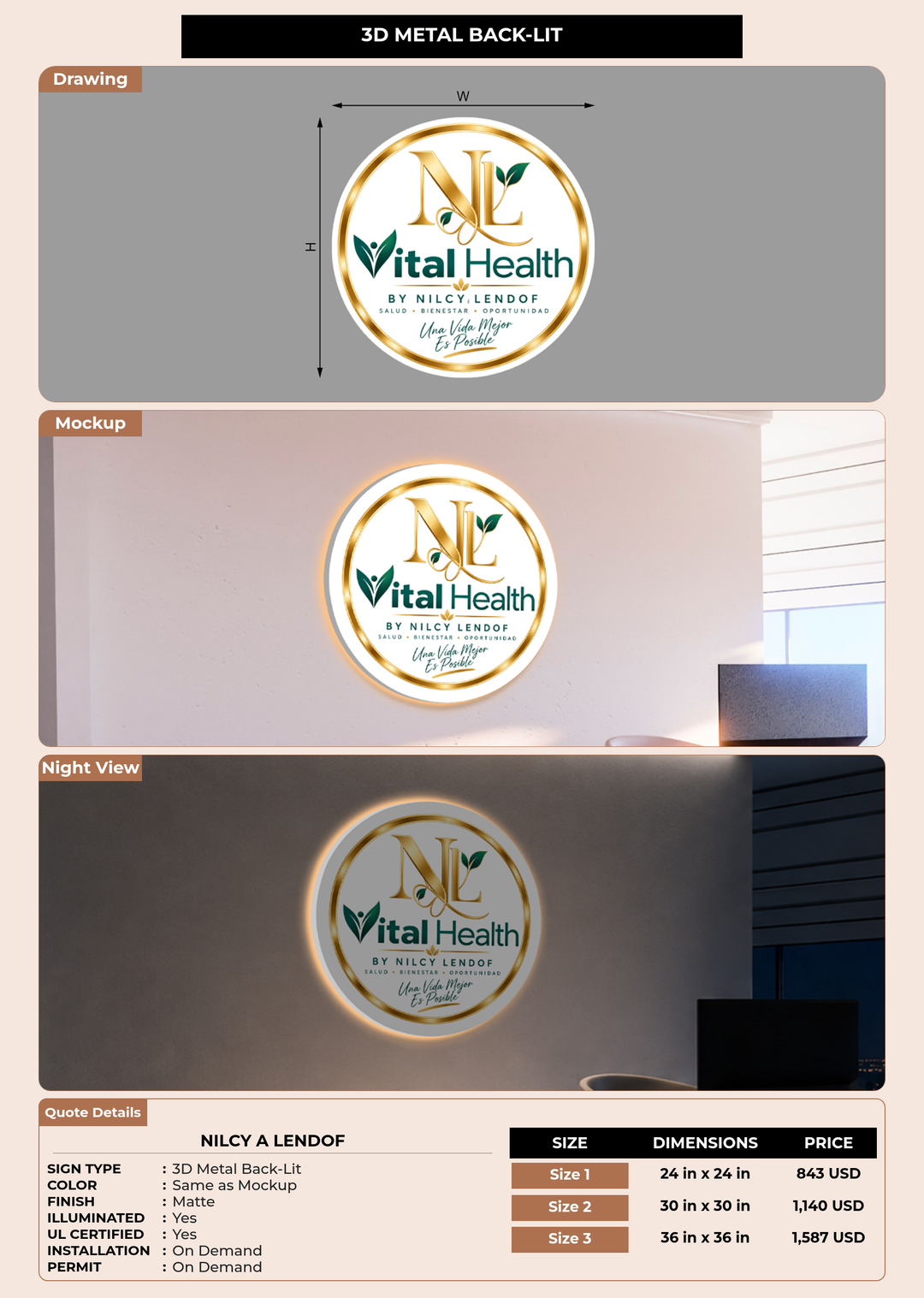 CUSTOM MOCKUP SIGN FOR Nilcy A Lendof