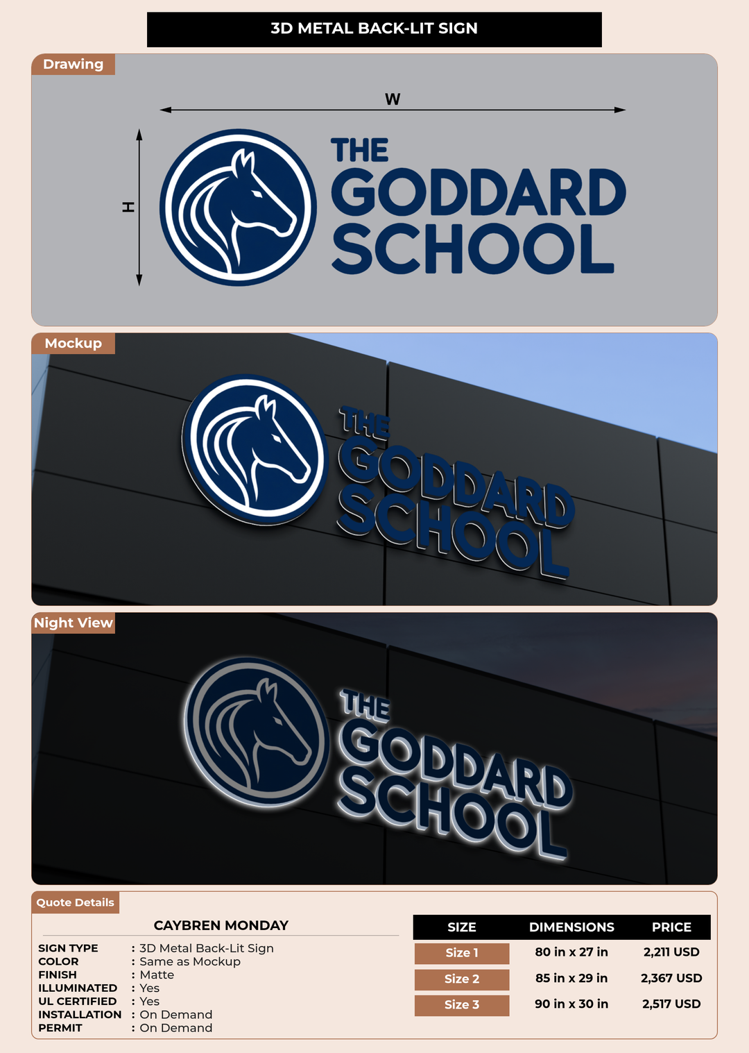 CUSTOM MOCKUP SIGN FOR Caybren Monday