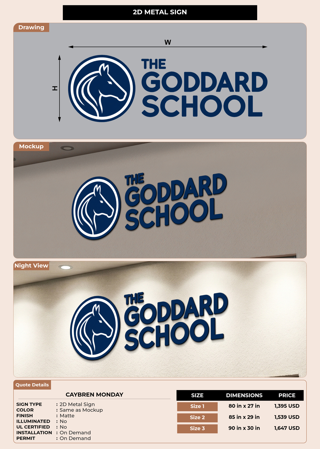 CUSTOM MOCKUP SIGN FOR Caybren Monday
