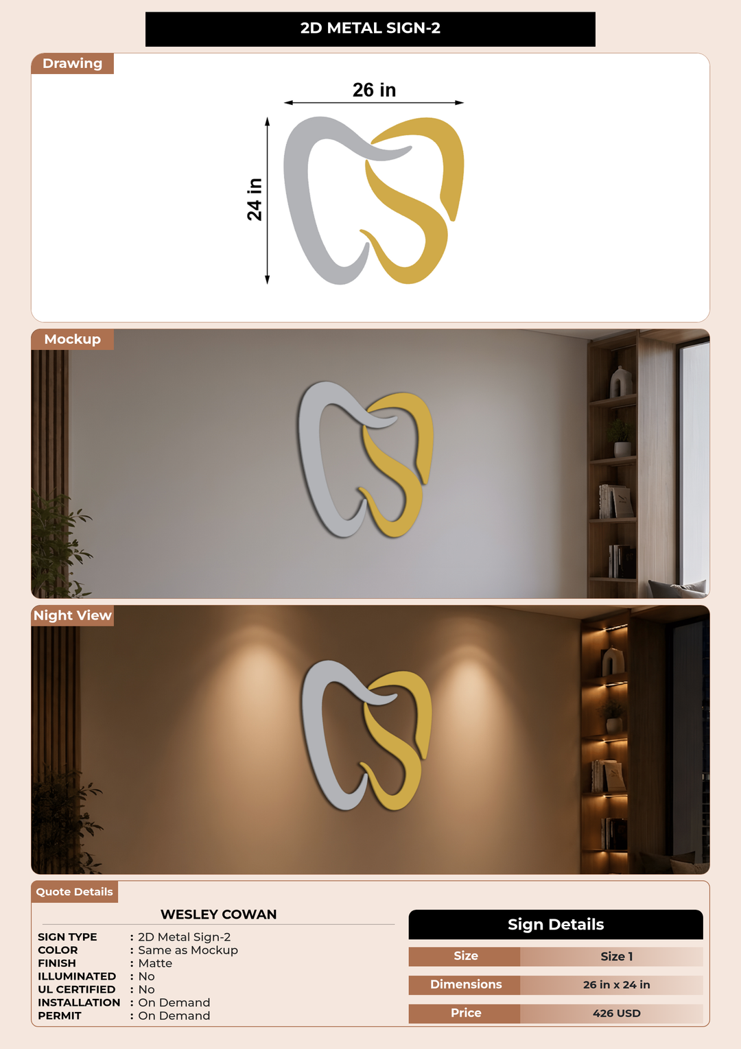 CUSTOM MOCKUP SIGN FOR Wesley Cowan