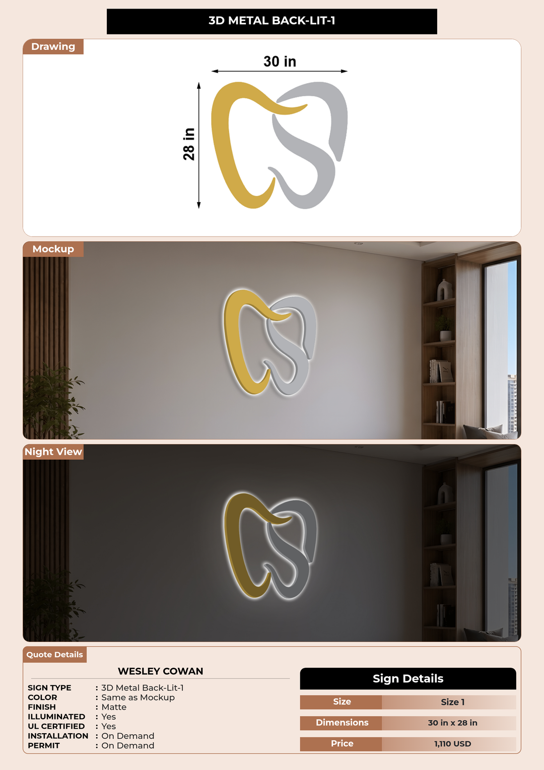 CUSTOM MOCKUP SIGN FOR Wesley Cowan