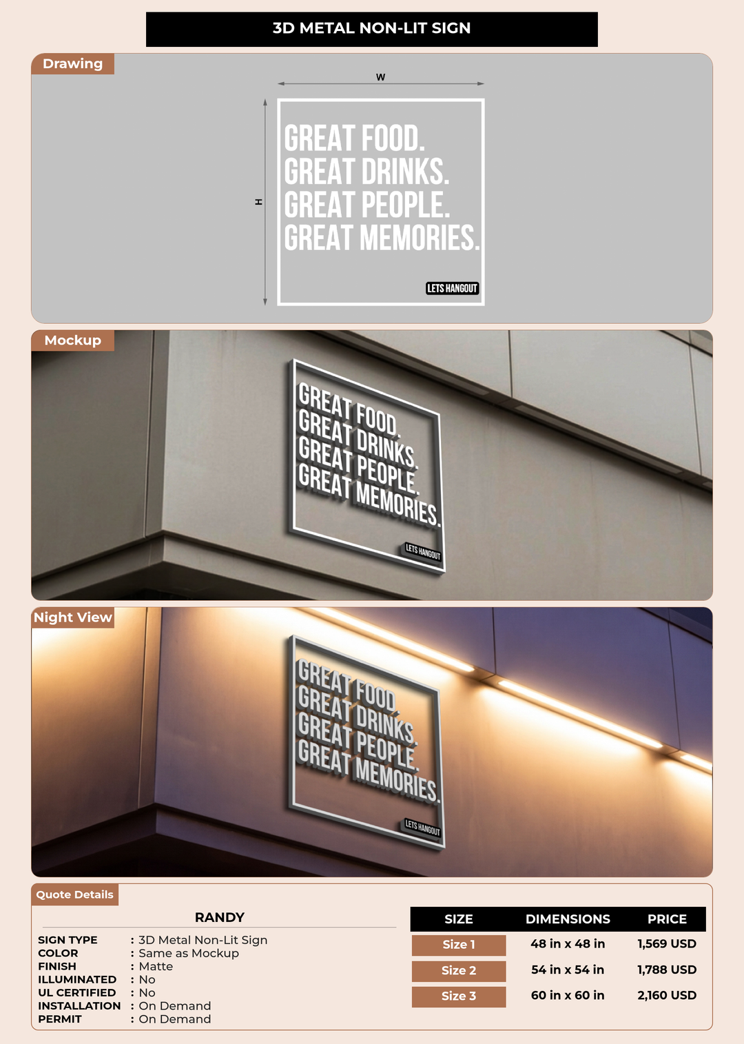 CUSTOM MOCKUP SIGN FOR randy