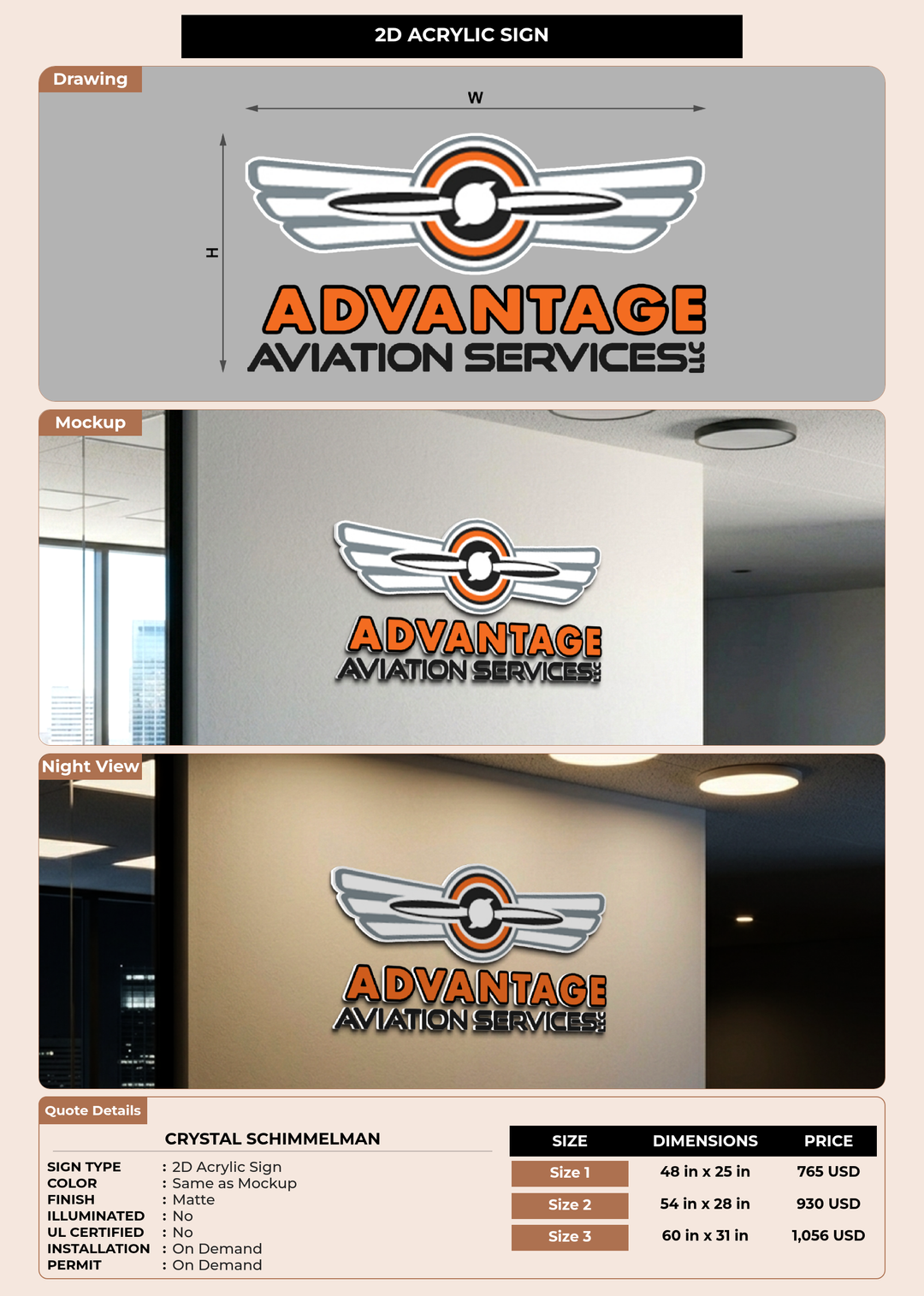 CUSTOM MOCKUP SIGN FOR Crystal Schimmelman