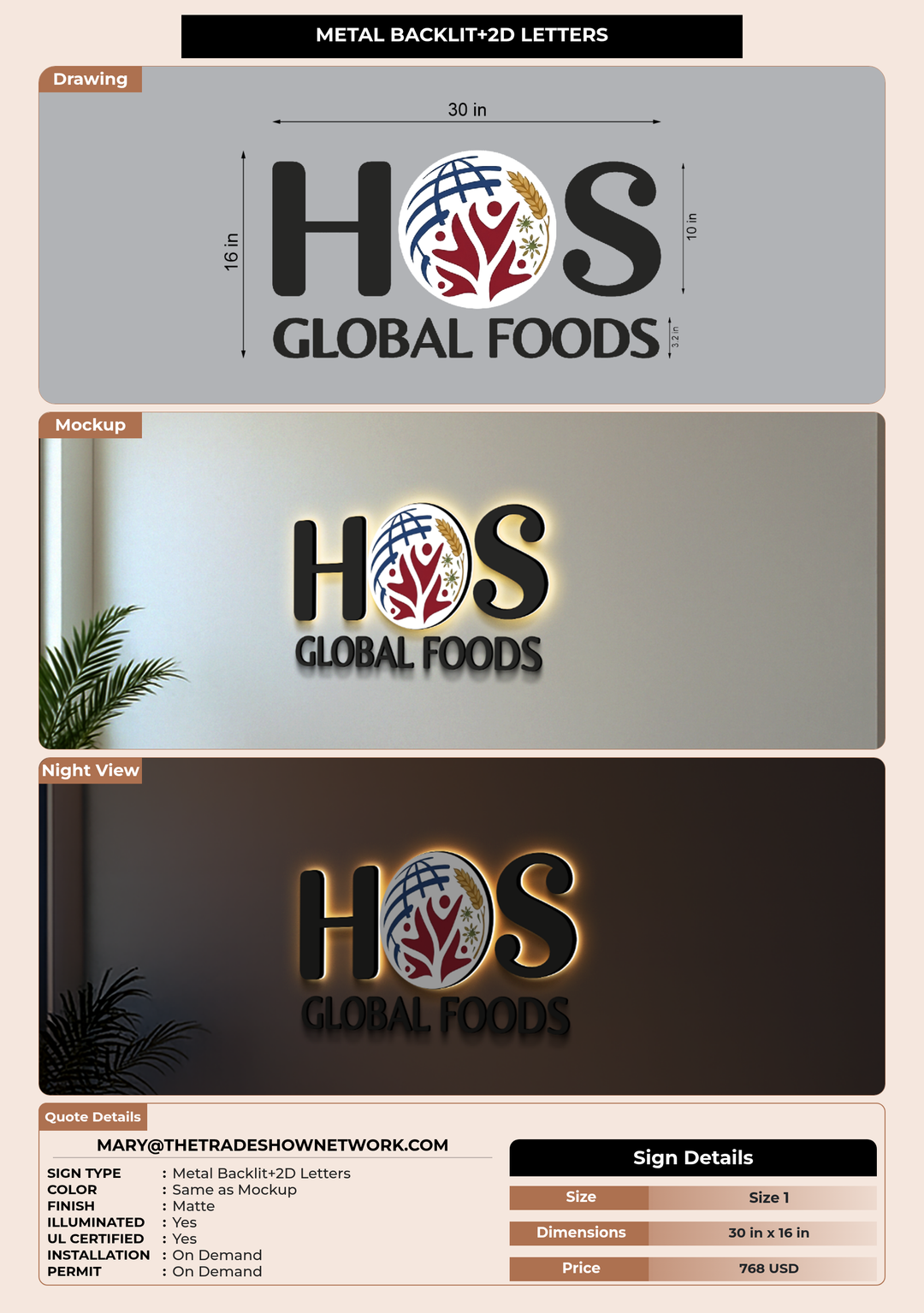 CUSTOM MOCKUP SIGN FOR mary@thetradeshownetwork.com
