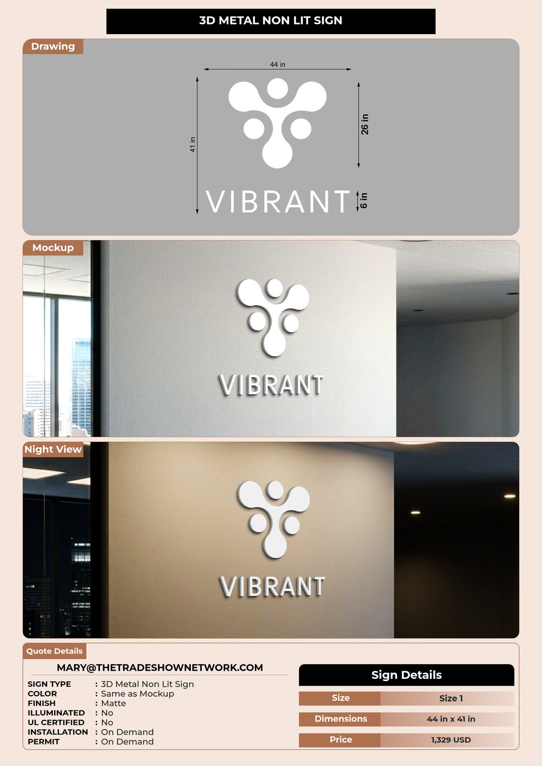 CUSTOM MOCKUP SIGN FOR mary@thetradeshownetwork.com