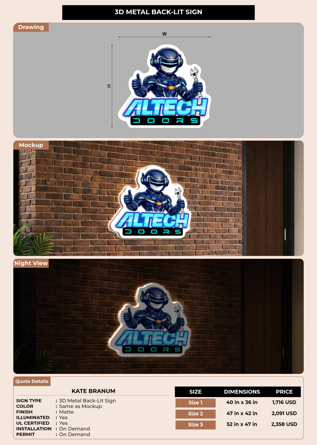 CUSTOM MOCKUP SIGN FOR Kate Branum
