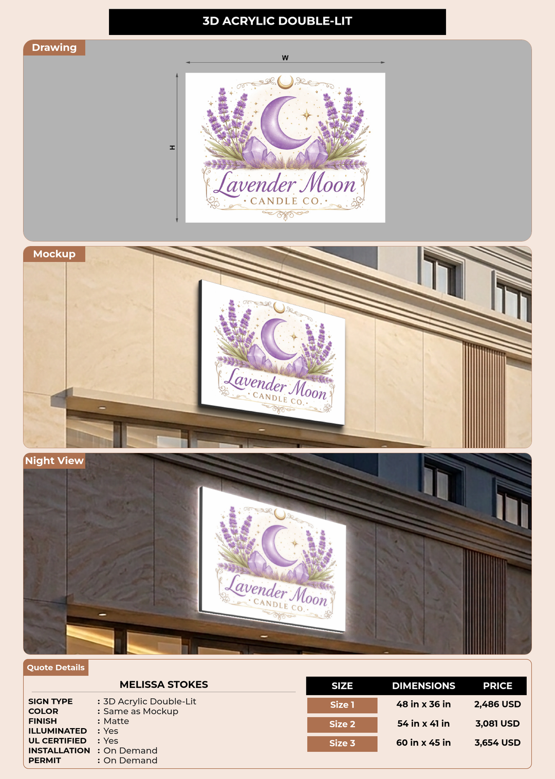 CUSTOM MOCKUP SIGN FOR Melissa Stokes