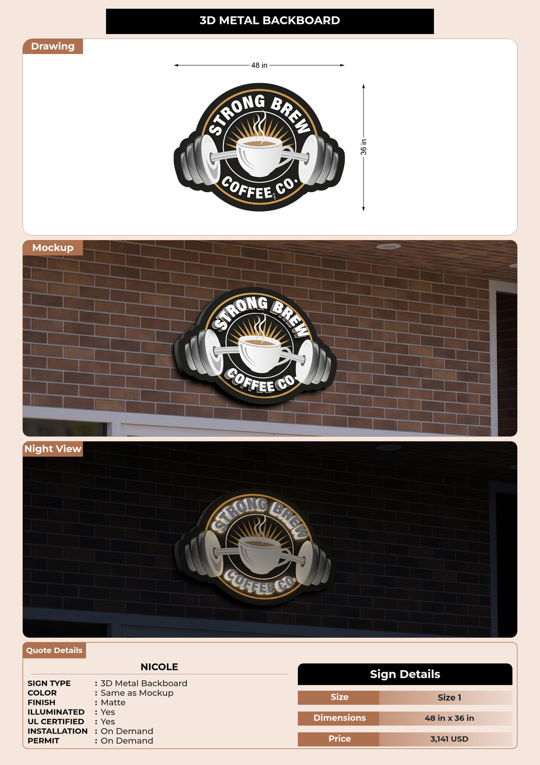 CUSTOM MOCKUP SIGN FOR Nicole