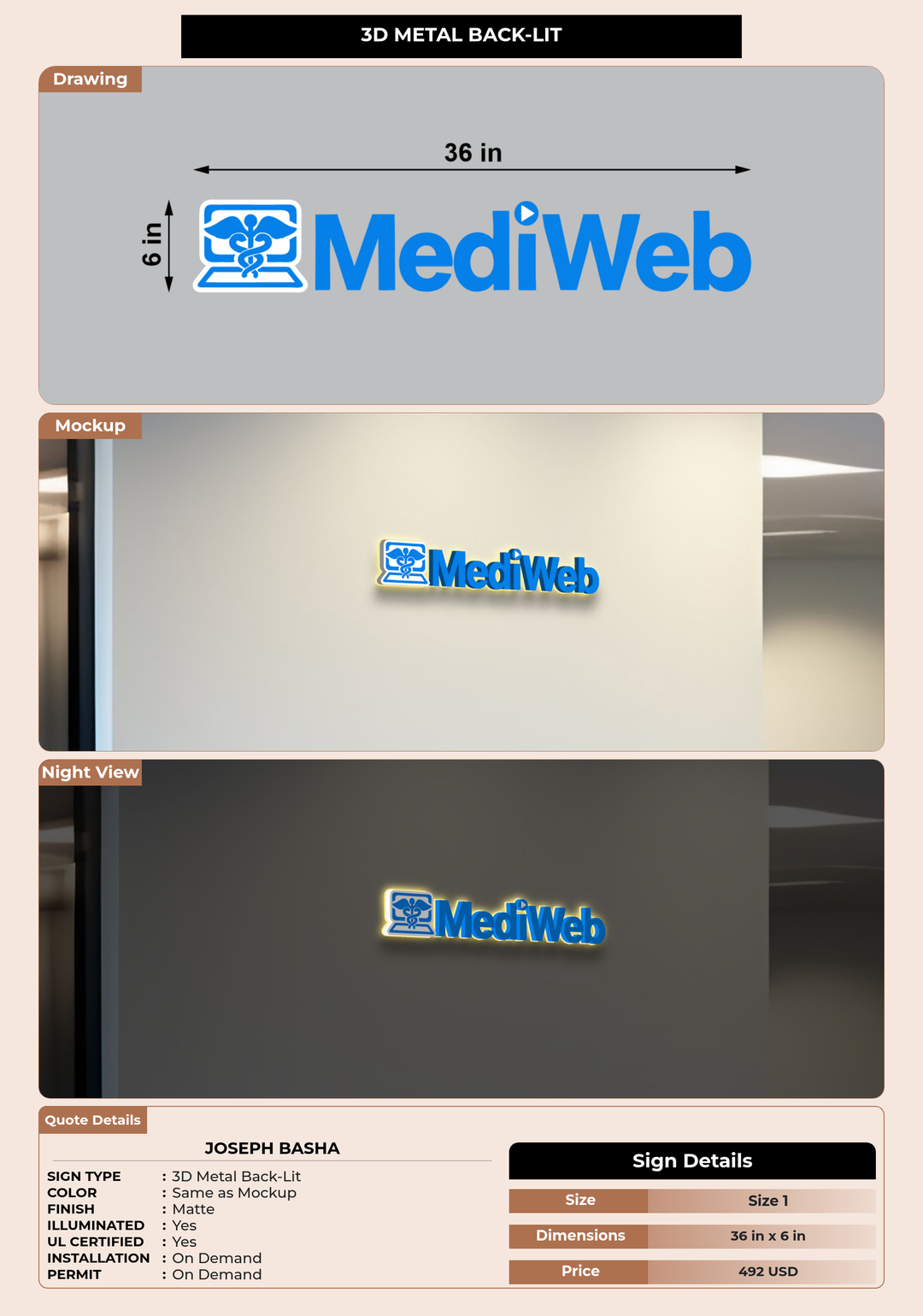 CUSTOM MOCKUP SIGN FOR Joseph Basha