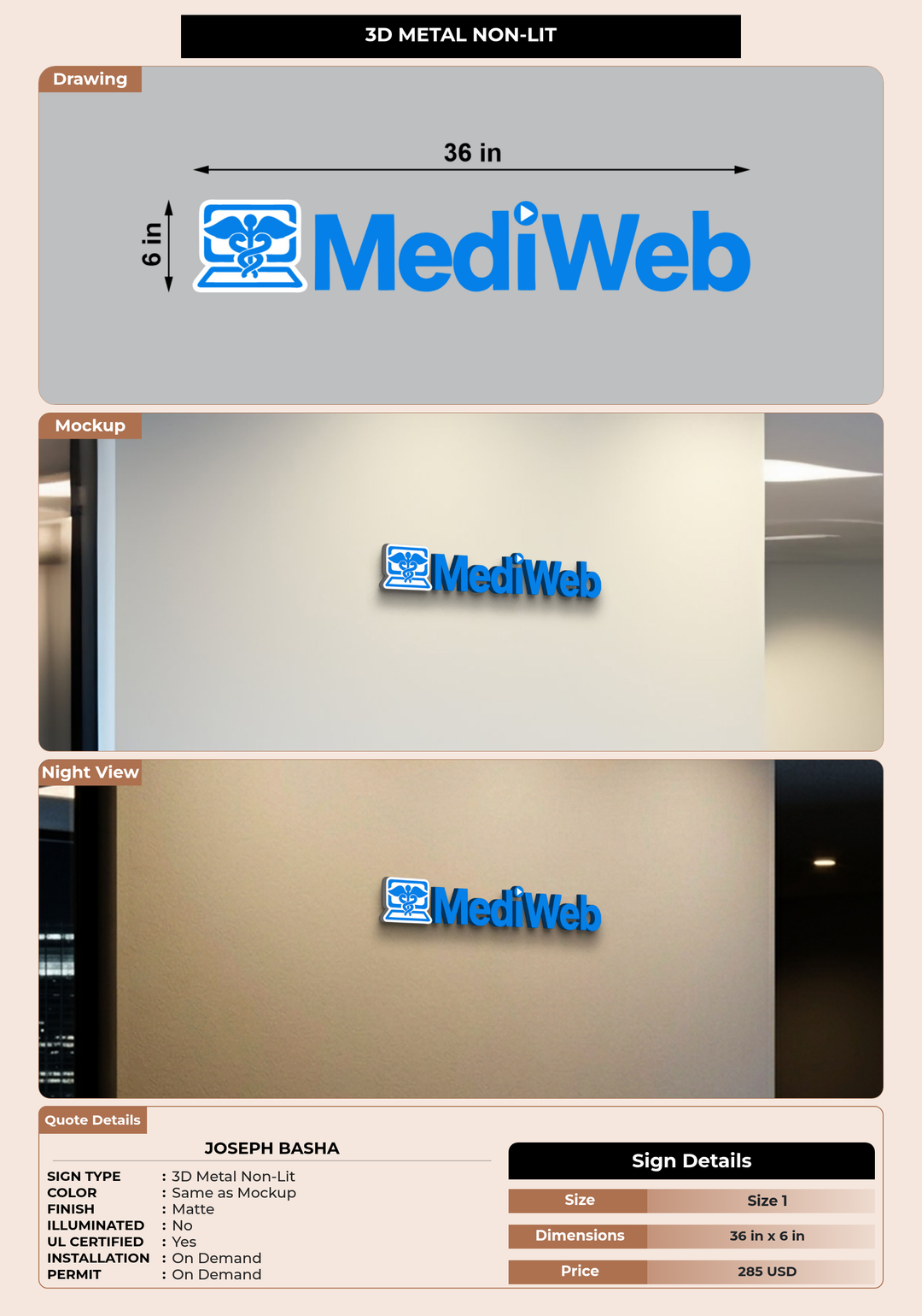 CUSTOM MOCKUP SIGN FOR Joseph Basha
