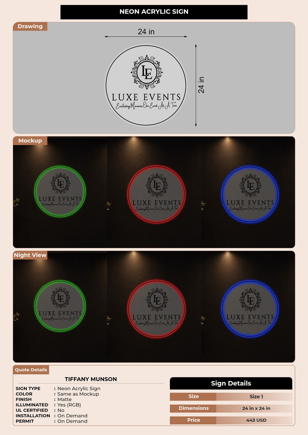 CUSTOM MOCKUP SIGN FOR Tiffany Munson