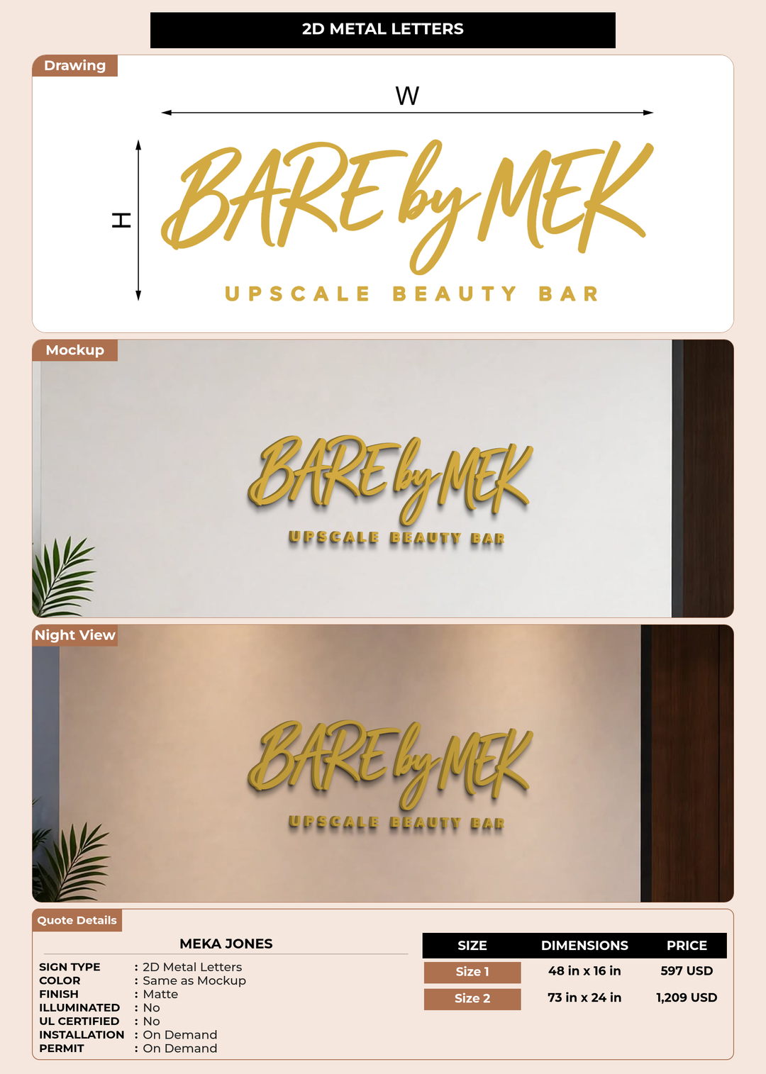 CUSTOM MOCKUP SIGN FOR Meka Jones