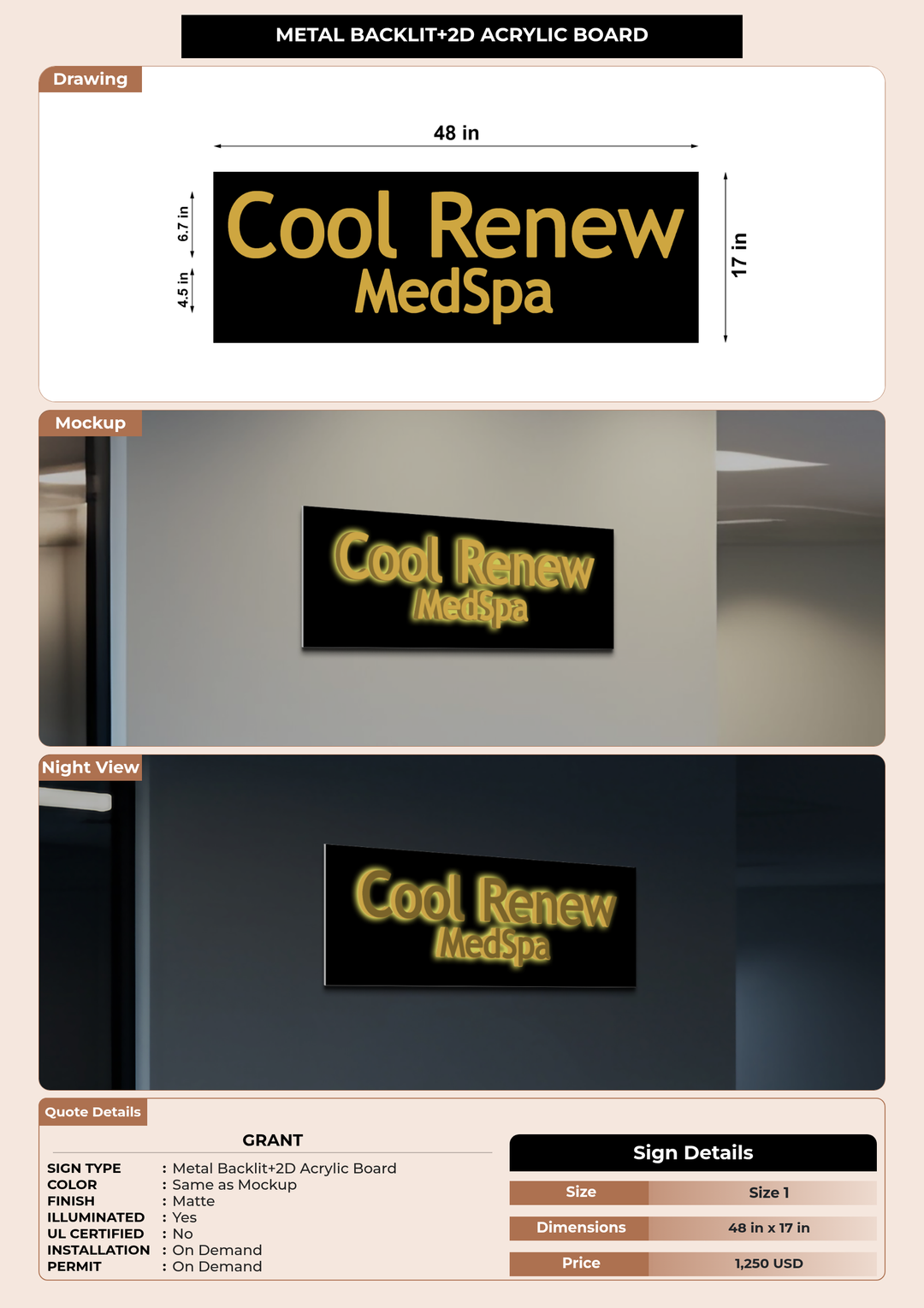 CUSTOM MOCKUP SIGN FOR Grant