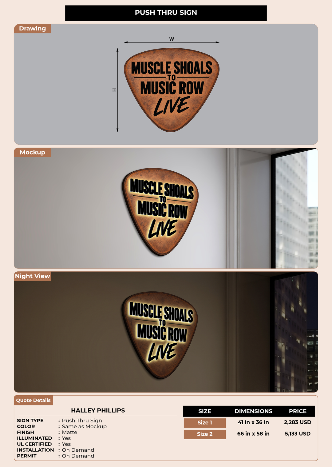CUSTOM MOCKUP SIGN FOR Halley Phillips
