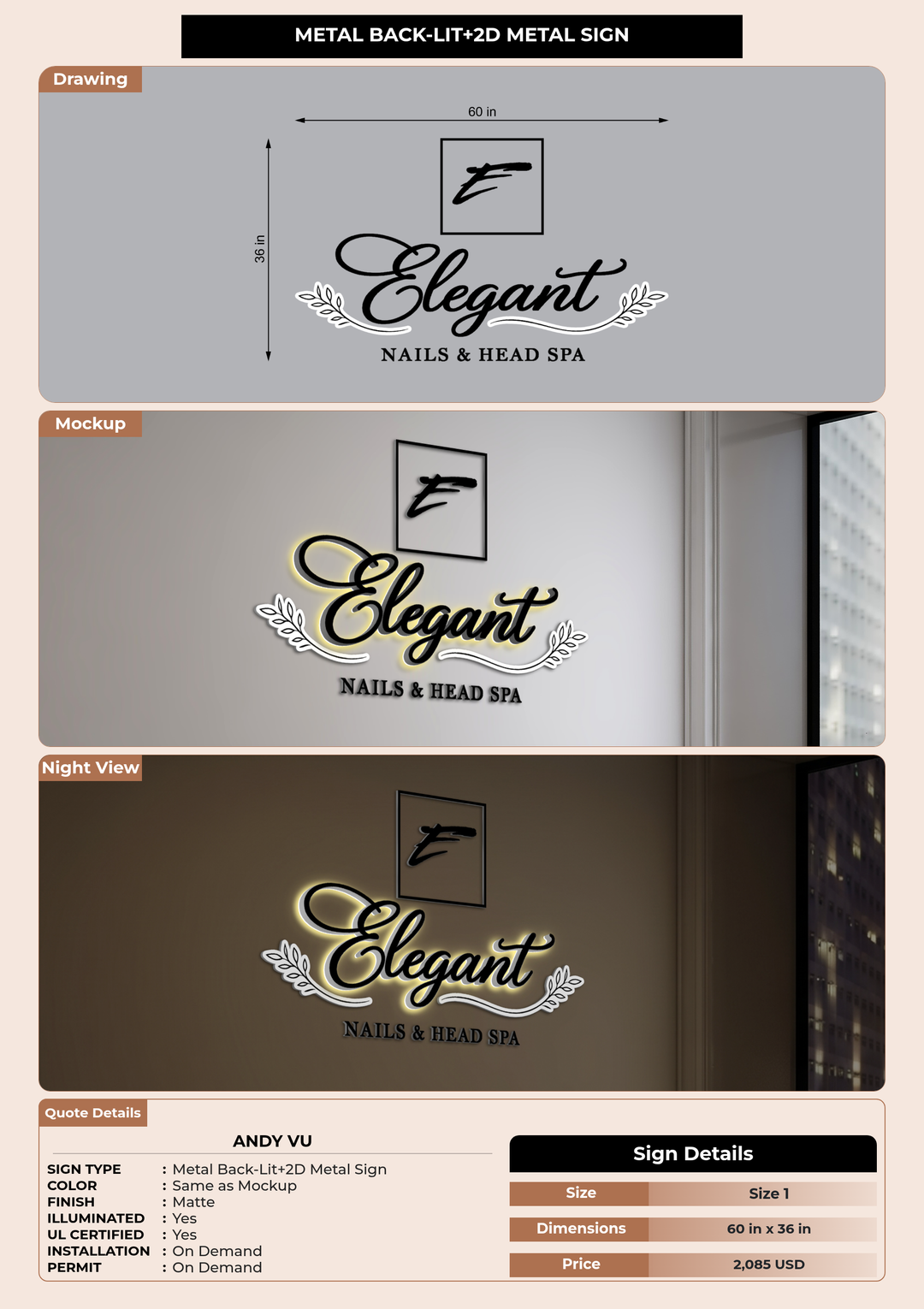 CUSTOM MOCKUP SIGN FOR Andy vu