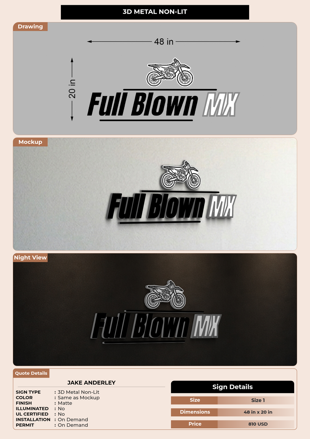 CUSTOM MOCKUP SIGN FOR Jake Anderley