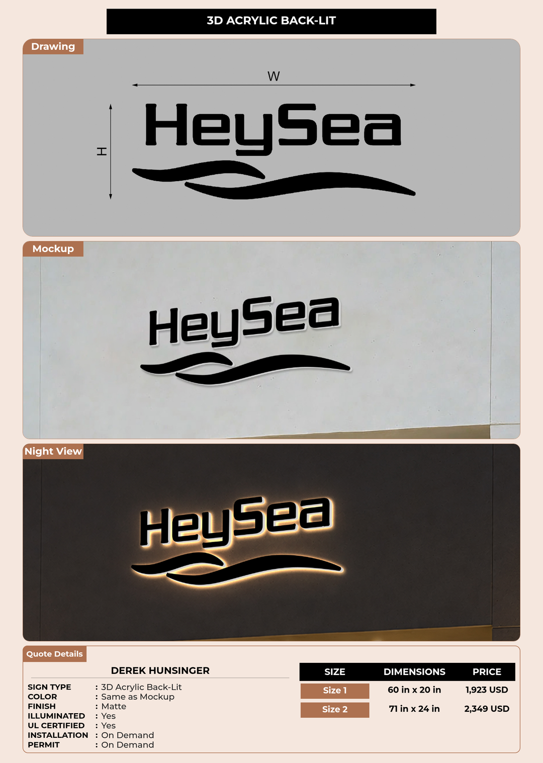 CUSTOM MOCKUP SIGN FOR Derek hunsinger