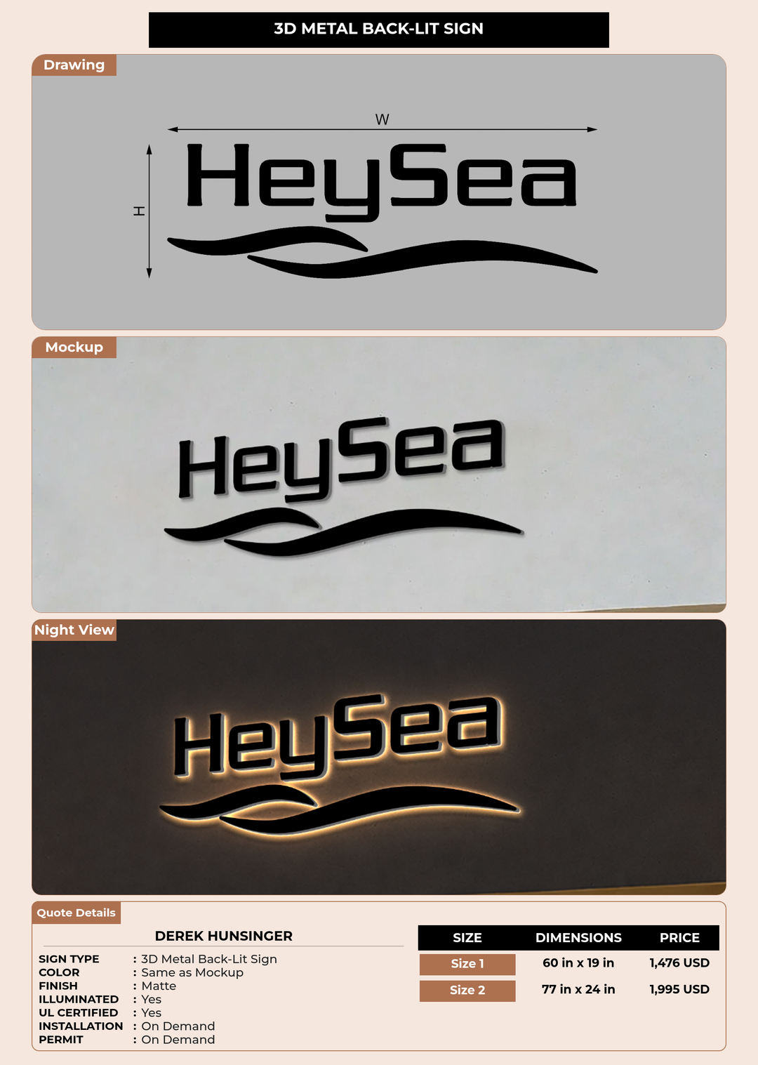 CUSTOM MOCKUP SIGN FOR Derek hunsinger
