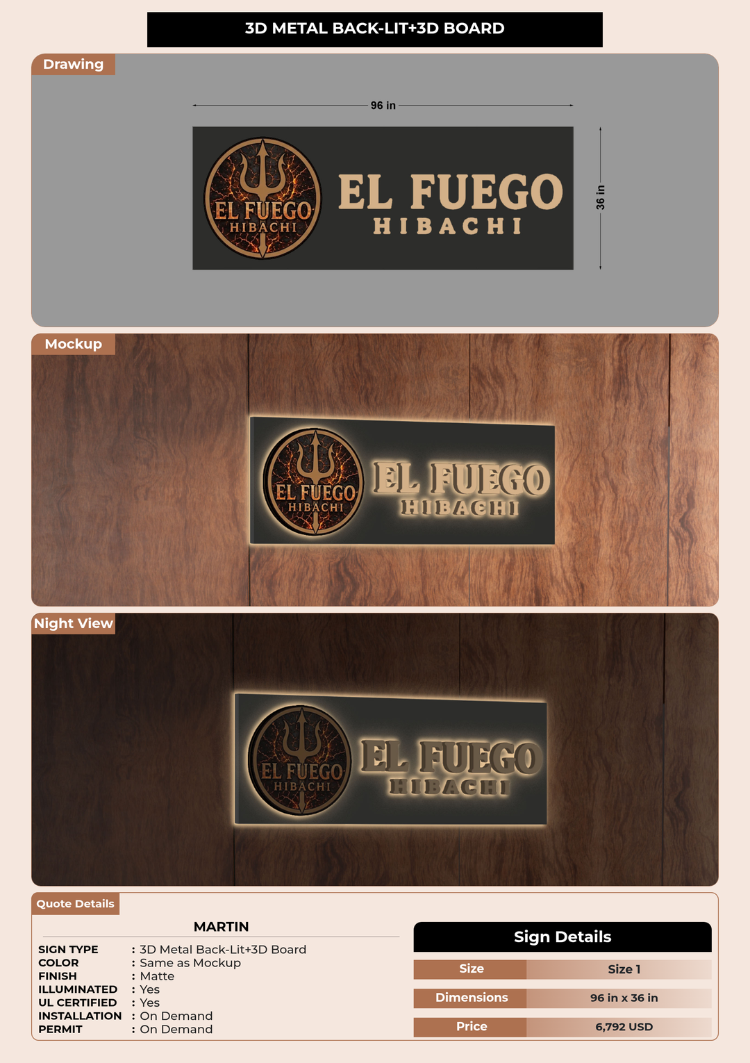 CUSTOM MOCKUP SIGN FOR Martin