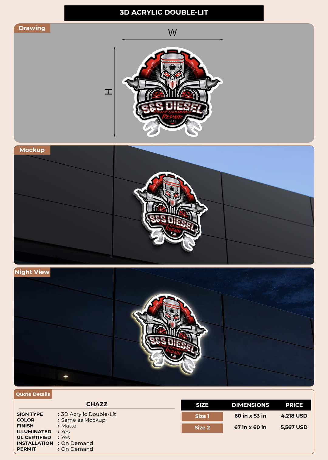 CUSTOM MOCKUP SIGN FOR Chazz