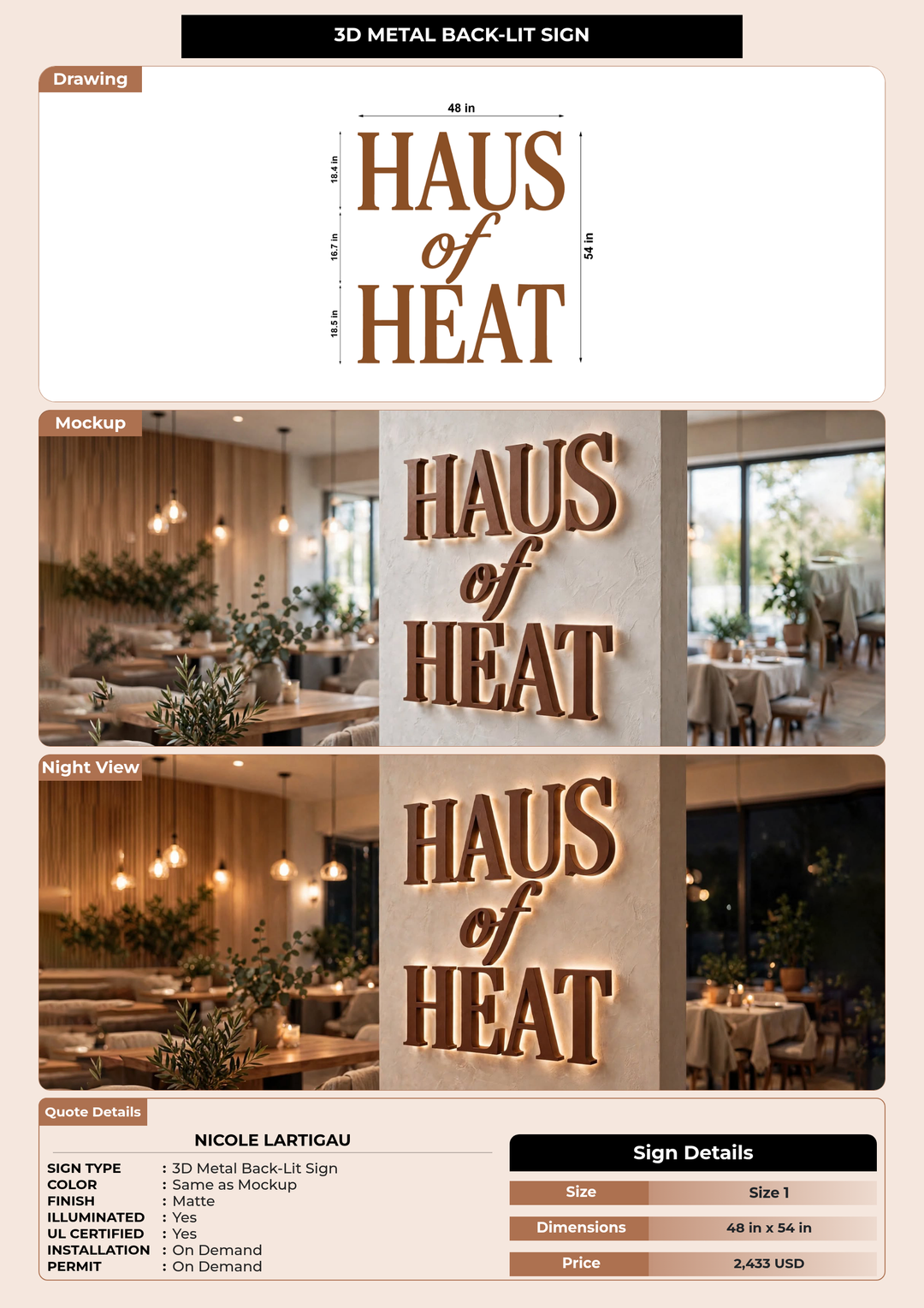 CUSTOM MOCKUP SIGN FOR Nicole Lartigau