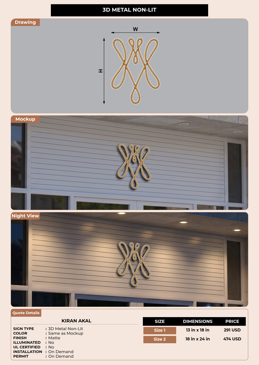 CUSTOM MOCKUP SIGN FOR Kiran Akal