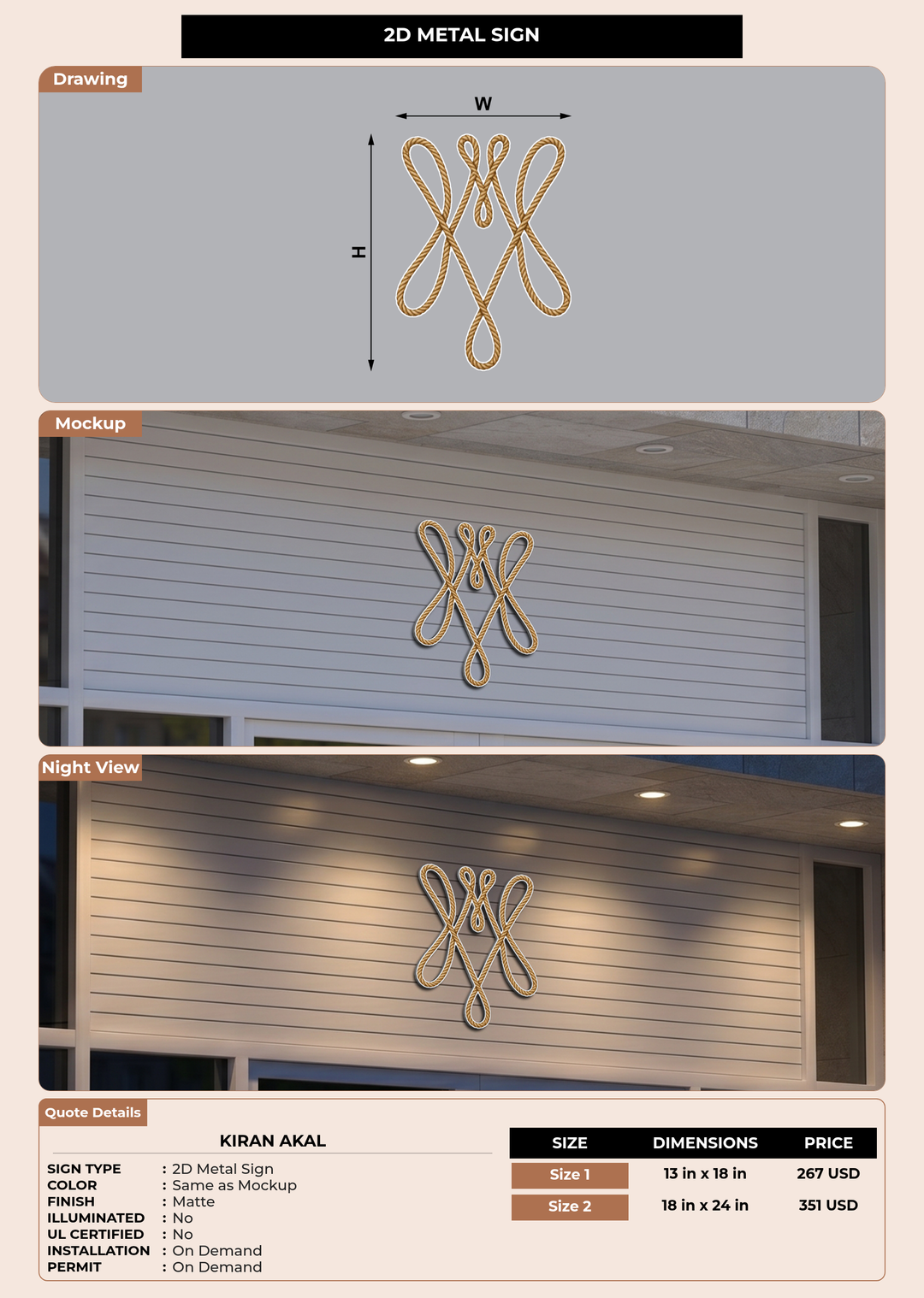 CUSTOM MOCKUP SIGN FOR Kiran Akal