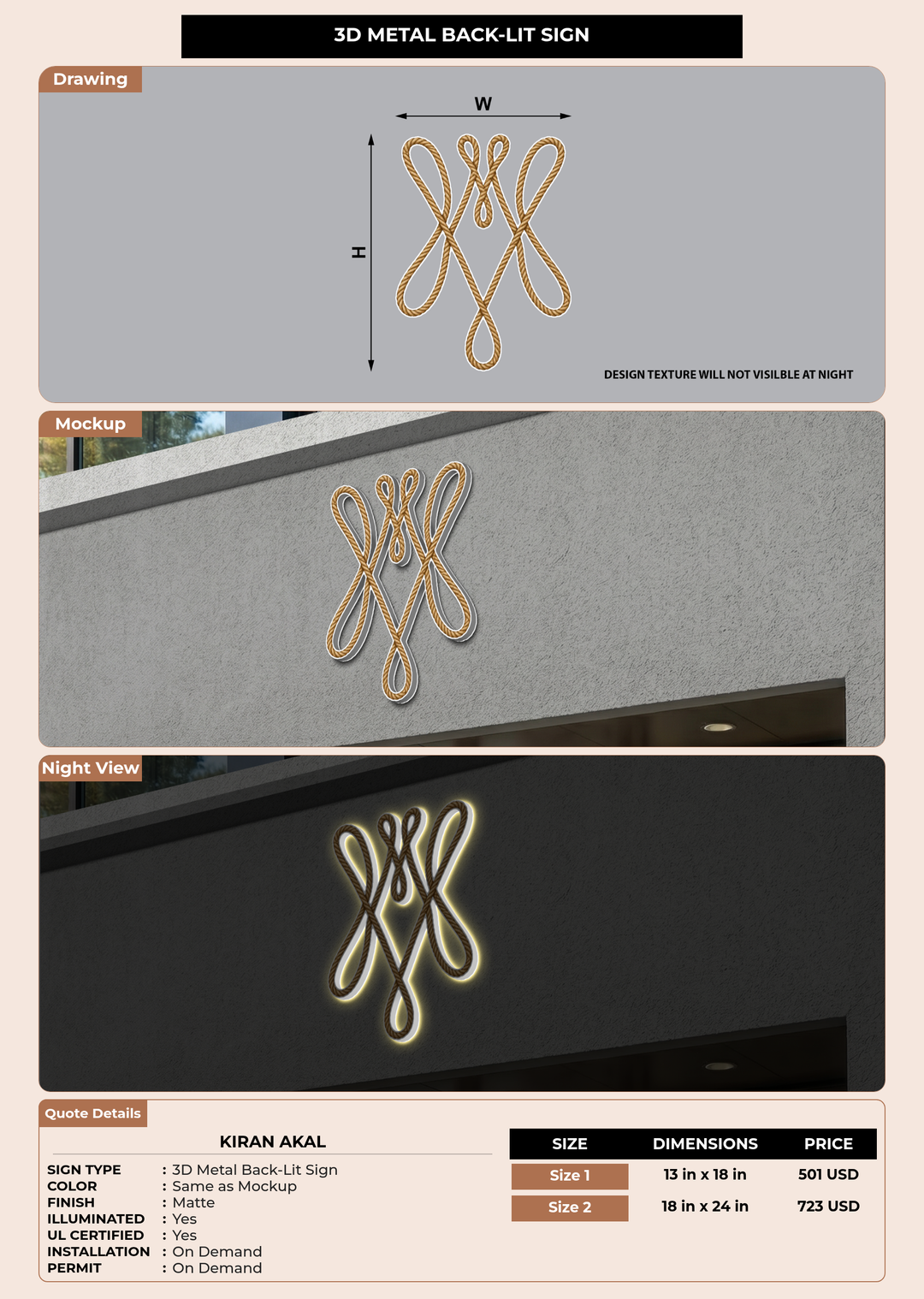 CUSTOM MOCKUP SIGN FOR Kiran Akal